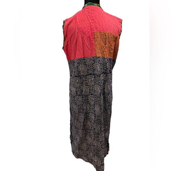 Vintage Patchwork Indie Hippie Earthy Eclectic Embroidered Woodland Tunic Top - Picture 7 of 7